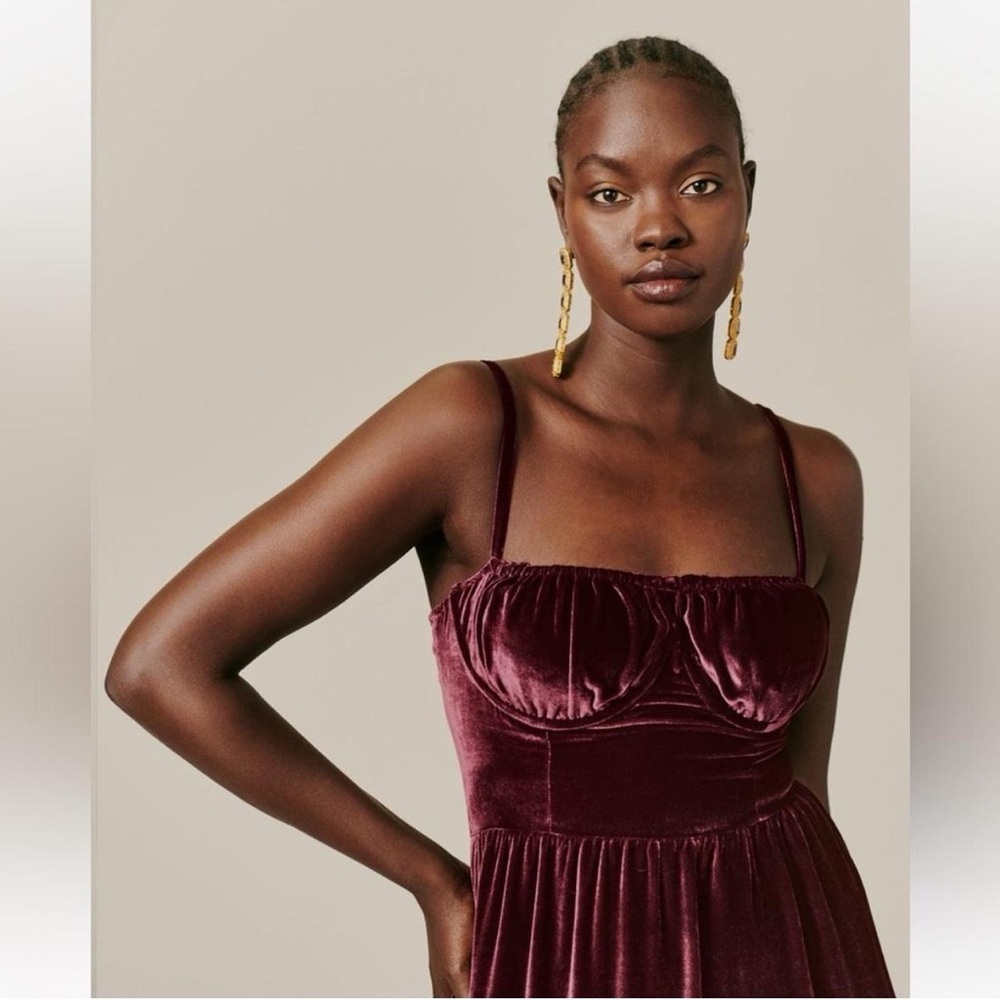 Reformation Inessa Velvet Corset Dress